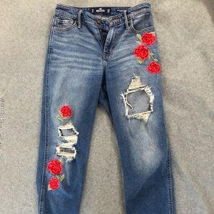 Embroidered High Rise Hollister Jeans
